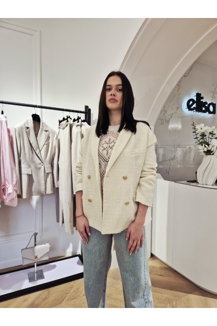 Jarné buklé sako milk