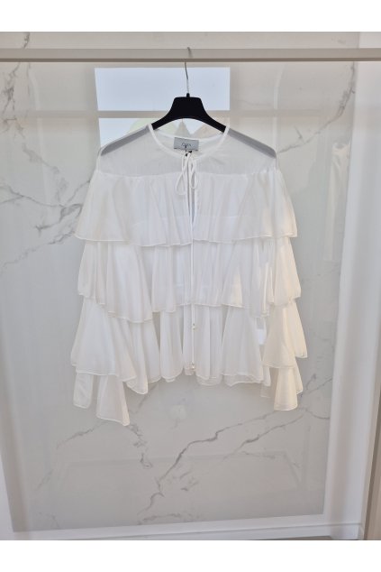 Blúzka s volánom biela UNI