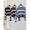 Sveter STRIPES hnedy UNI