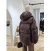 Puffer páperová bunda hnedá