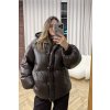 Puffer páperová bunda hnedá