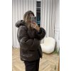 Puffer páperová bunda hnedá