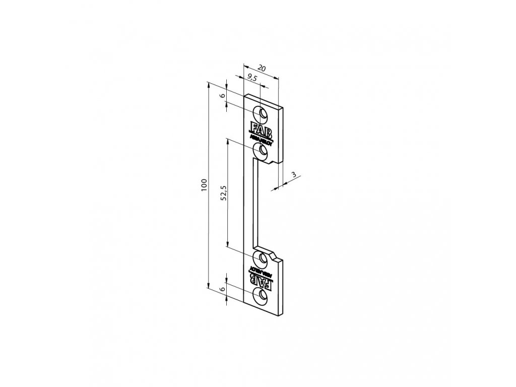 Assa Abloy montážní lišta pro elektrický otvírač FAB16