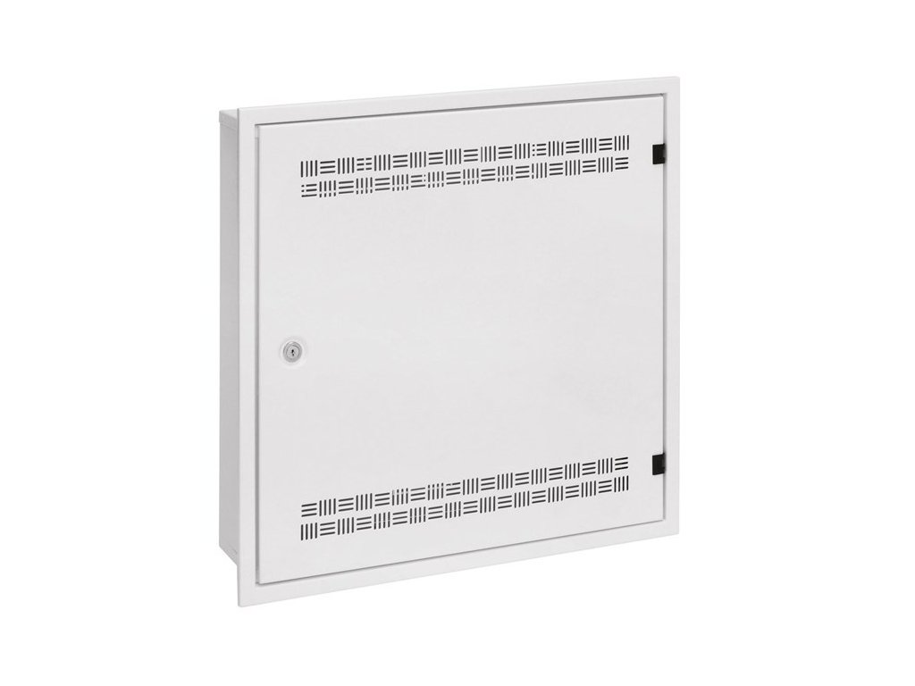 Rozvaděč SOHO LC-18 do zdi s lištami 2U, 4U a 11U, 550x550 bílá RAL9003 s rámečkem k zazdění