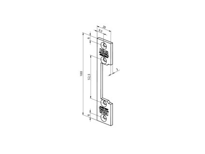 Assa Abloy montážní lišta pro elektrický otvírač FAB16