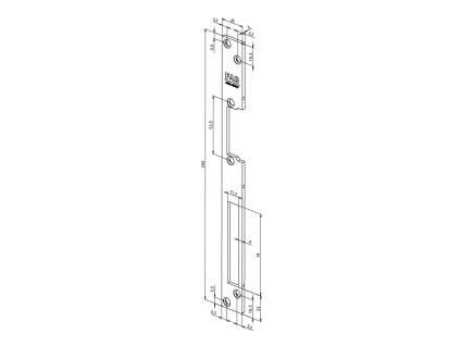 Assa Abloy montážní rovná lišta pro elektrický otvírač FAB16