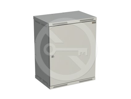 Rozvaděč nástěnný SENSA 15U 400mm, dveře plech, RAL 7035, SENSA-15U-64-21-G