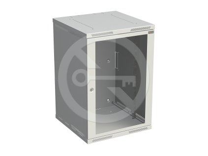 Rozvaděč nástěnný SENSA 18U 500mm, dveře sklo, RAL 7035, SENSA-18U-65-11-G