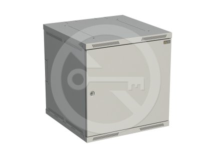 Rozvaděč nástěnný SENSA 12U 600mm, dveře plech, RAL 7035, SENSA-12U-66-21-G