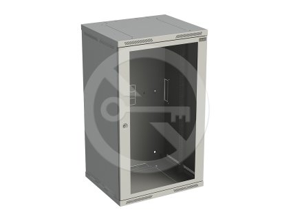 Rozvaděč nástěnný SENSA 21U 600mm, dveře sklo, RAL 7035, SENSA-21U-66-11-G