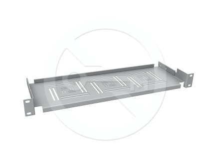Police 19" 1U 150mm ukládací plato RAL 7035 úchyt na přední lišty UP-01-G