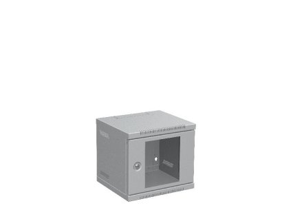Nástěnný rozvaděč 10" 4U RAL 7035 skleněné dveře LC-10-4-11-G