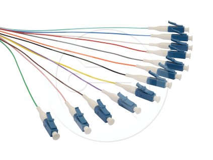 Pigtail 9/125 LCupc SM OS 1,5m, balení 12ks - barvy SXPI-LC-UPC-OS-1,5M-12PCK