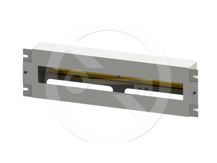 Instalační panel 3U s DIN lištou do 19" rozvaděče, BK RAL9005 RAIL-3U-DIN-BK