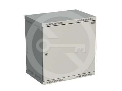 Rozvaděč nástěnný SENSA 12U 400mm, dveře plech, RAL 7035, SENSA-12U-64-21-G