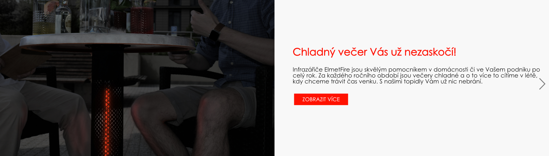 Chladný večer Vás už nezaskočí. Topidlo ElmetFire Heattie můžete umístit například pod stůl.