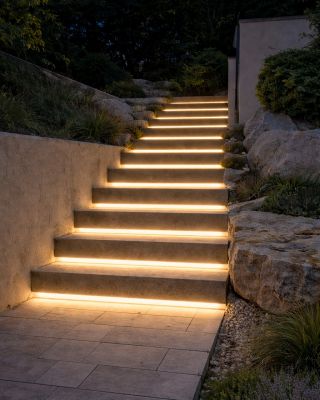 Světlo, které vás vede. Každý krok přirozeně osvětlený díky skrytým LED pásům pod hranou schodu. Bez viditelných zdrojů,...