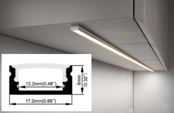Přisazené LED osvětlení pod kuchyňskou skříňkou