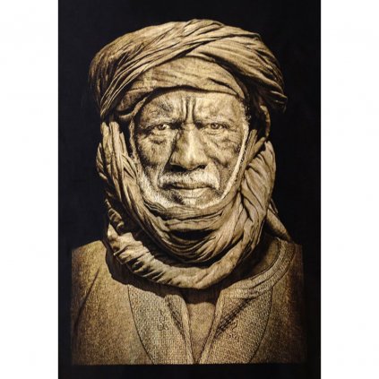 Obraz Tuareg Man, 140x210 sepia