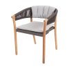 R2 Stella Dining Chair, Anthracite Rope with Seat Pad and Backrest Cushion 2