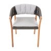 R2 Stella Dining Chair, Anthracite Rope with Seat Pad and Backrest Cushion 1