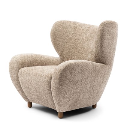 Kreslo Courchevel Wing Chair, open weave, beige