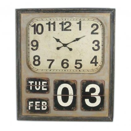 Wall clock + Timetable Beige 90x78