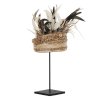 must living balinese hat with shell and feather