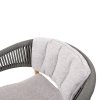 Marcella Dining Chair, Anthracite with Seat Pad and Backrest Cushion in Ash