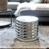 Times Square Round Pouf silver