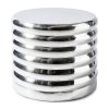 Times Square Round Pouf silver