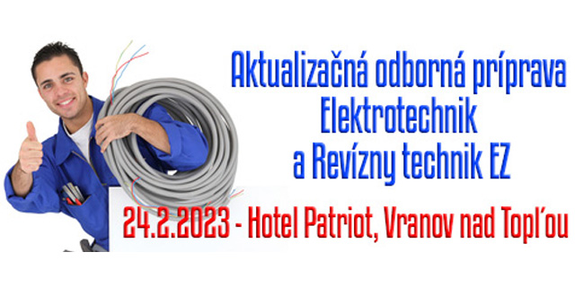 Aktualizačná odborná príprava - Elektrotechnik a Revízny technik EZ - 2023