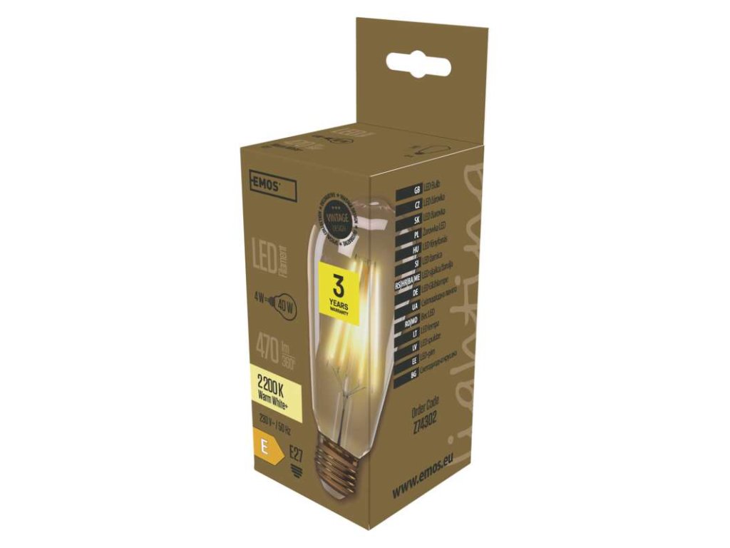 LED žiarovka Vintage ST64 4W E27 teplá biela+ - Z74302