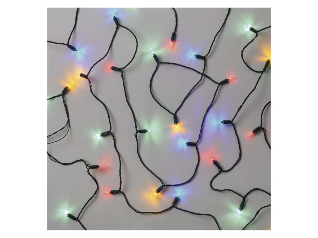 LED vianočná reťaz – tradičná, 22,35 m, vonkajšia aj vnútorná, multicolor - D4AM12