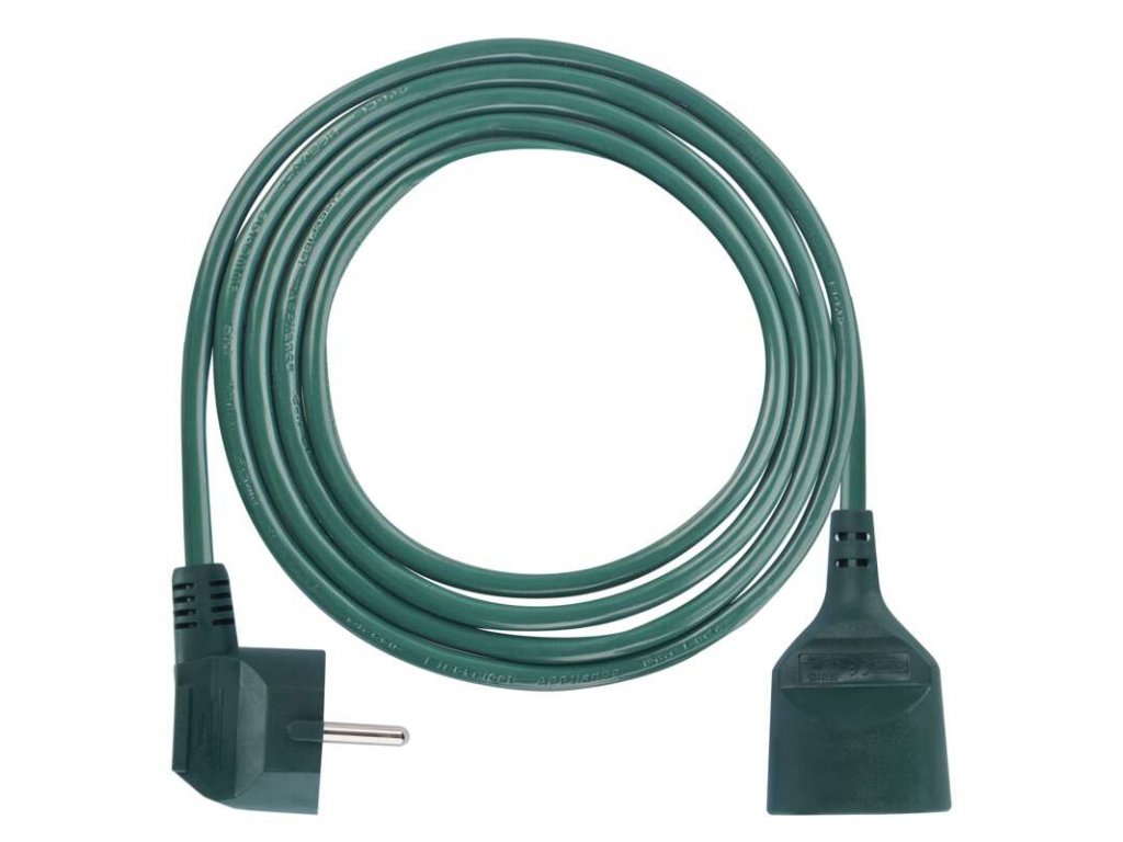 Predlžovací kábel 2 m / 1 zásuvka / zelený / PVC / 1 mm2 - P0112Z