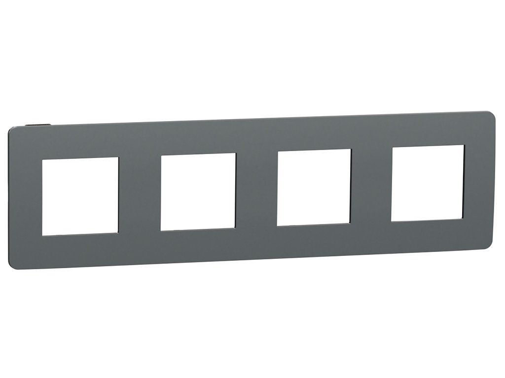 Unica Studio Color - NU280822 - Krycí rámček štvornásobný, Dark grey/Čierny