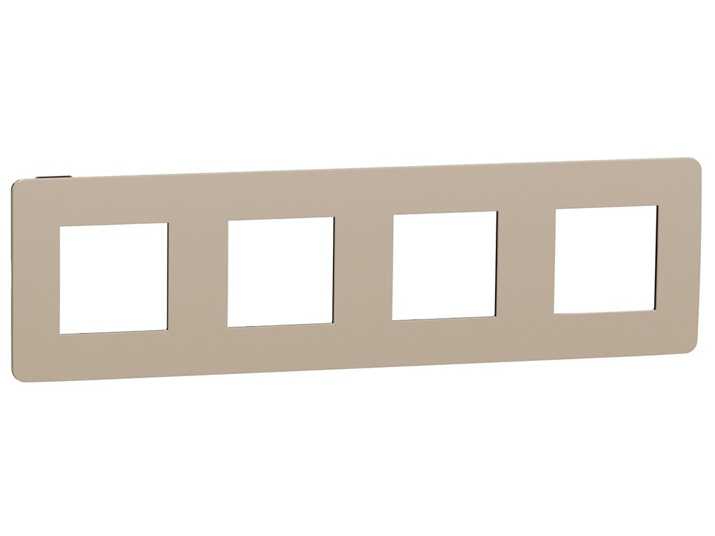 Unica Studio Color - NU280828 - Krycí rámček štvornásobný, Taupe/Čierny