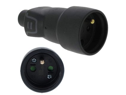 Čierna gumová káblová zásuvka Legrand 050446 s krytím IP44 a detskou ochranou