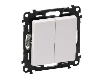 Biely dvojitý striedavý prepínač č.6+6 Legrand Valena Life