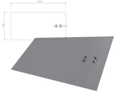 Uzemňovacia doska s príložkami - ZD 02 - 1000x500 Fe/Zn - 11,2kg