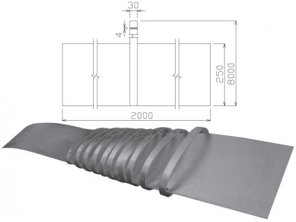 Uzemňovacia doska s privarenou páskou - ZD 01 s páskou 2000x250 Fe/Zn - 17,27kg