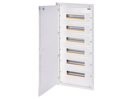 Zapustená rozvodnica ETI ERP18-6 s kovovými dverami, otvorená, 108 modulov