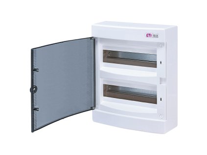 Rozvodnica ETI ECT24PT IP40 na omietku 24 modulov s priehľadnými dvierkami