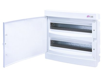 Rozvodnica pod omietku ETI DIDO-E ECM36PO s bielymi dvierkami a svorkovnicami 2x15