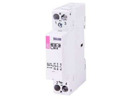 Modulárny stýkač ETI RD 20-20 24V AC/DC s 2 spínacími kontaktmi 1-modulový