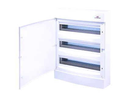 Rozvodnica na omietku ETI DIDO-E ECT54PO s bielymi dvierkami a svorkovnicami 2x26