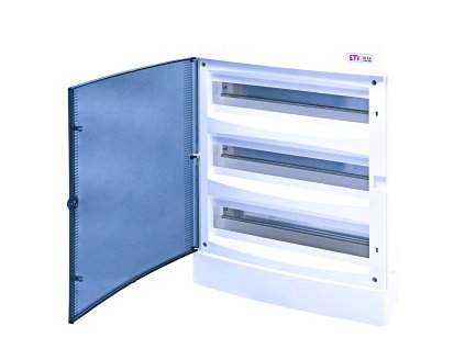 Rozvodnica pod omietku ETI DIDO-E ECM54PT s priehľadnými dvierkami a svorkovnicami 2x25