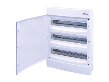 Rozvodnica pod omietku ETI DIDO-E ECM54PO s bielymi dvierkami a svorkovnicami 2x26