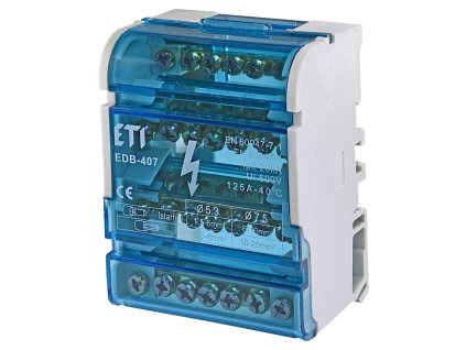 Rozbočovací blok ETI EDB-407 4-pólový 125A na DIN lištu