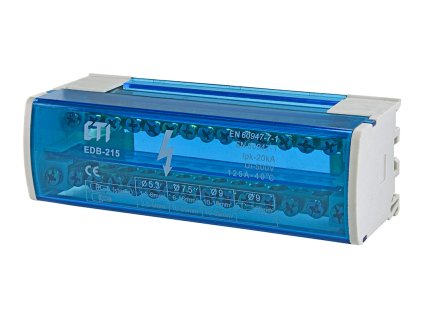 Rozbočovací blok ETI EDB-215 2-pólový 125A s priehľadným krytom